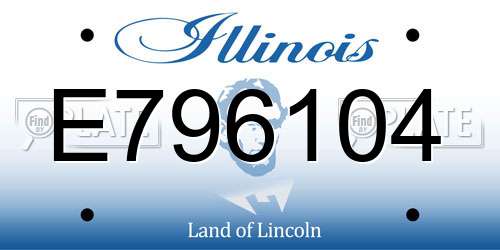 E796104 Illinois License Plate