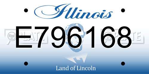 E796168 Illinois License Plate