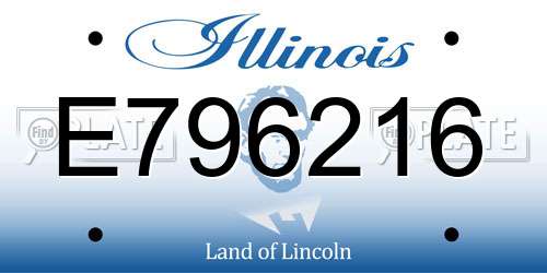 E796216 Illinois License Plate