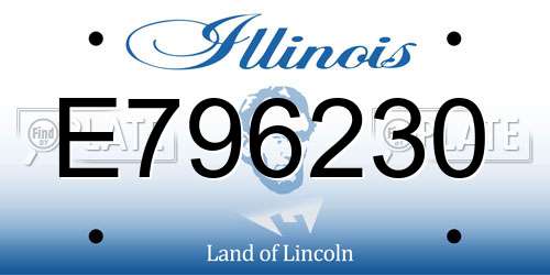 E796230 Illinois License Plate