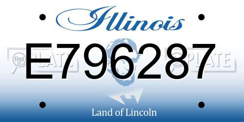 E796287 Illinois License Plate