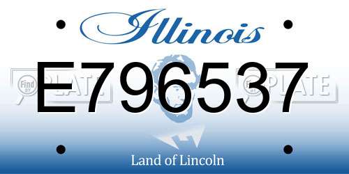 E796537 Illinois License Plate