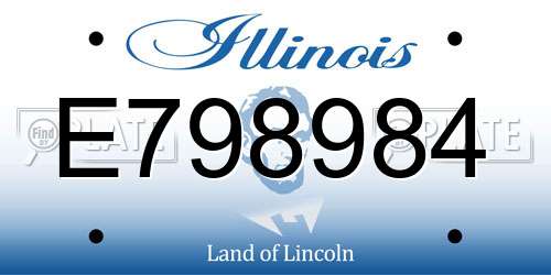 E798984 Illinois License Plate