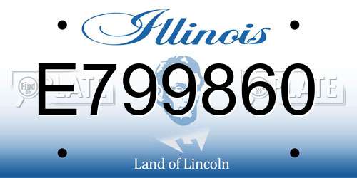 E799860 Illinois License Plate