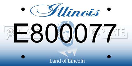 E800077 Illinois License Plate