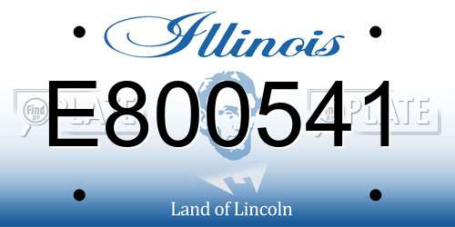 E800541 Illinois License Plate