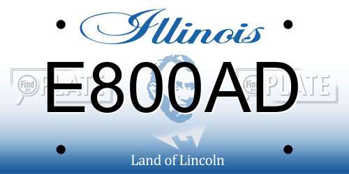 E800AD Illinois License Plate