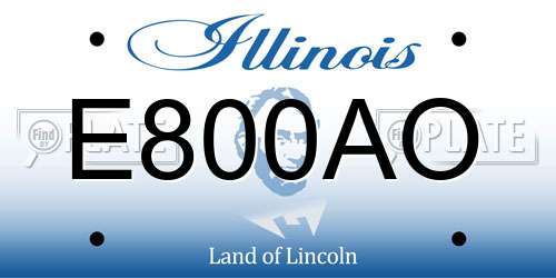 E800AO Illinois License Plate