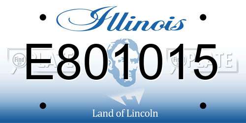 E801015 Illinois License Plate
