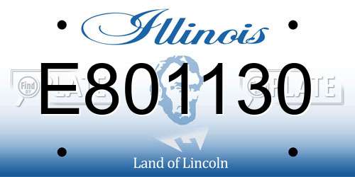 E801130 Illinois License Plate