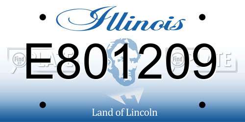 E801209 Illinois License Plate