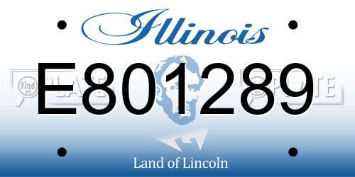 E801289 Illinois License Plate