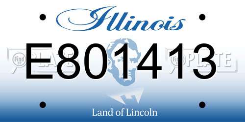 E801413 Illinois License Plate