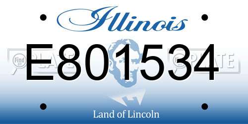 E801534 Illinois License Plate