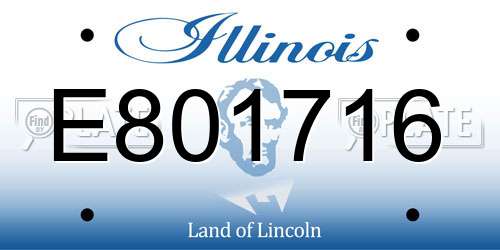E801716 Illinois License Plate