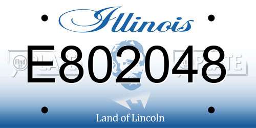 E802048 Illinois License Plate