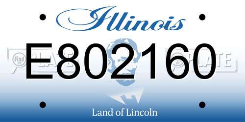 E802160 Illinois License Plate