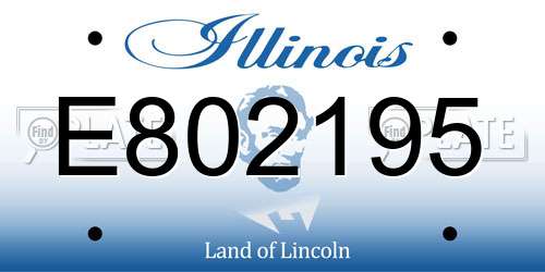 E802195 Illinois License Plate