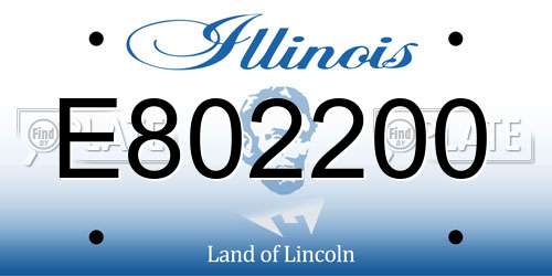 E802200 Illinois License Plate