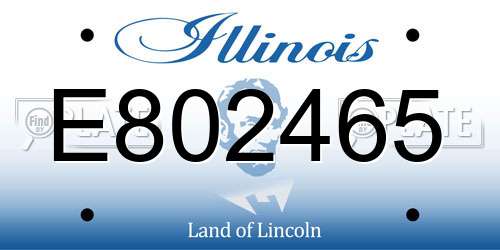 E802465 Illinois License Plate