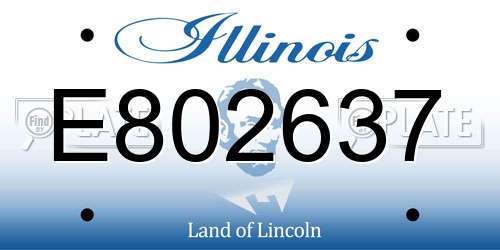 E802637 Illinois License Plate