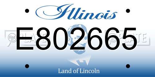 E802665 Illinois License Plate