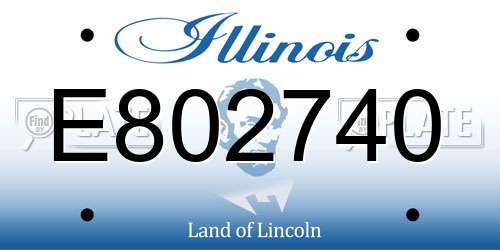 E802740 Illinois License Plate