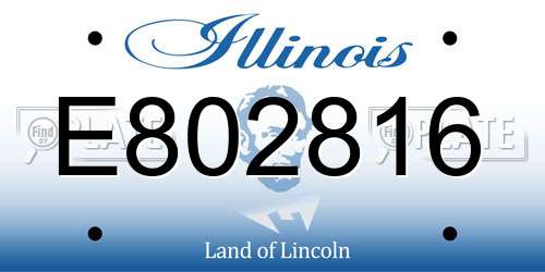 E802816 Illinois License Plate