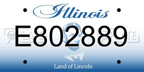 E802889 Illinois License Plate