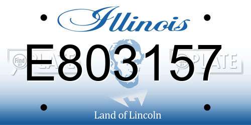 E803157 Illinois License Plate