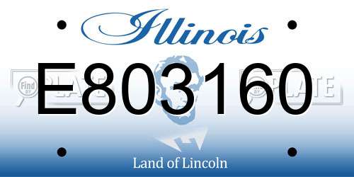 E803160 Illinois License Plate
