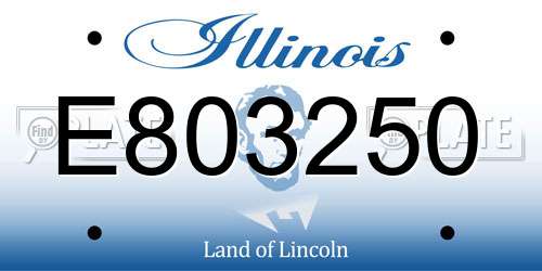 E803250 Illinois License Plate