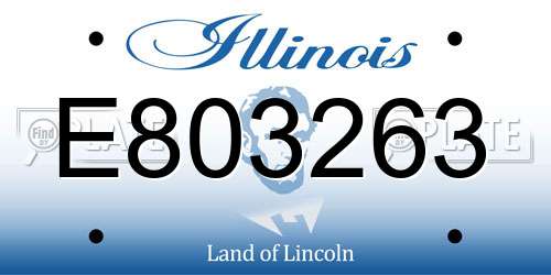 E803263 Illinois License Plate