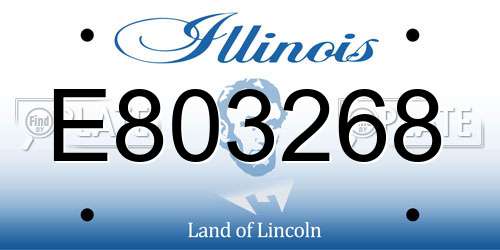 E803268 Illinois License Plate