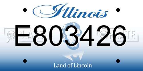 E803426 Illinois License Plate