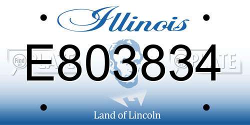 E803834 Illinois License Plate