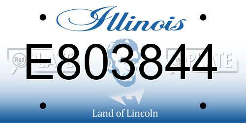 E803844 Illinois License Plate