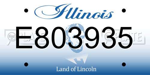 E803935 Illinois License Plate