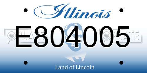 E804005 Illinois License Plate