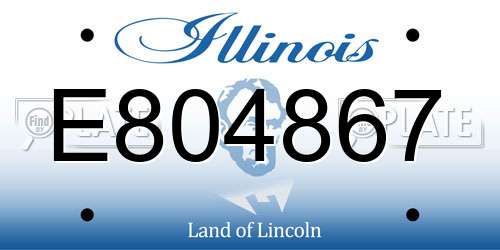 E804867 Illinois License Plate