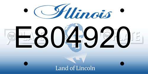 E804920 Illinois License Plate