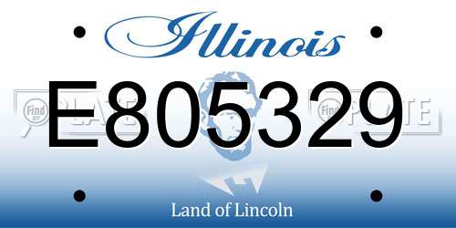 E805329 Illinois License Plate