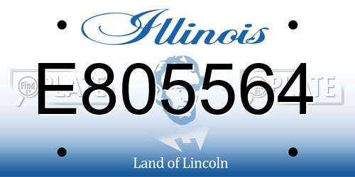 E805564 Illinois License Plate