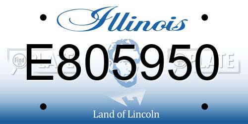 E805950 Illinois License Plate