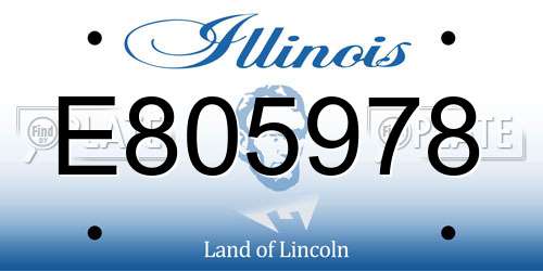E805978 Illinois License Plate