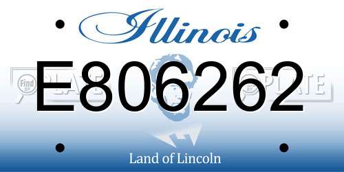 E806262 Illinois License Plate