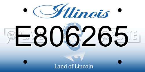 E806265 Illinois License Plate