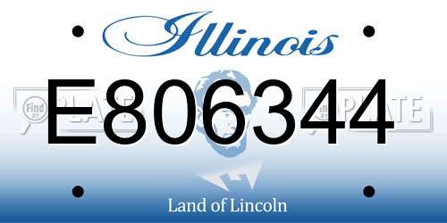 E806344 Illinois License Plate