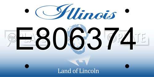 E806374 Illinois License Plate