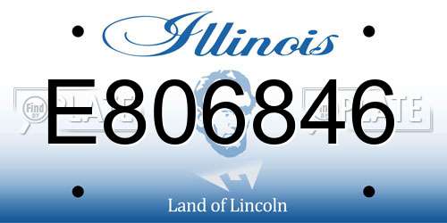E806846 Illinois License Plate